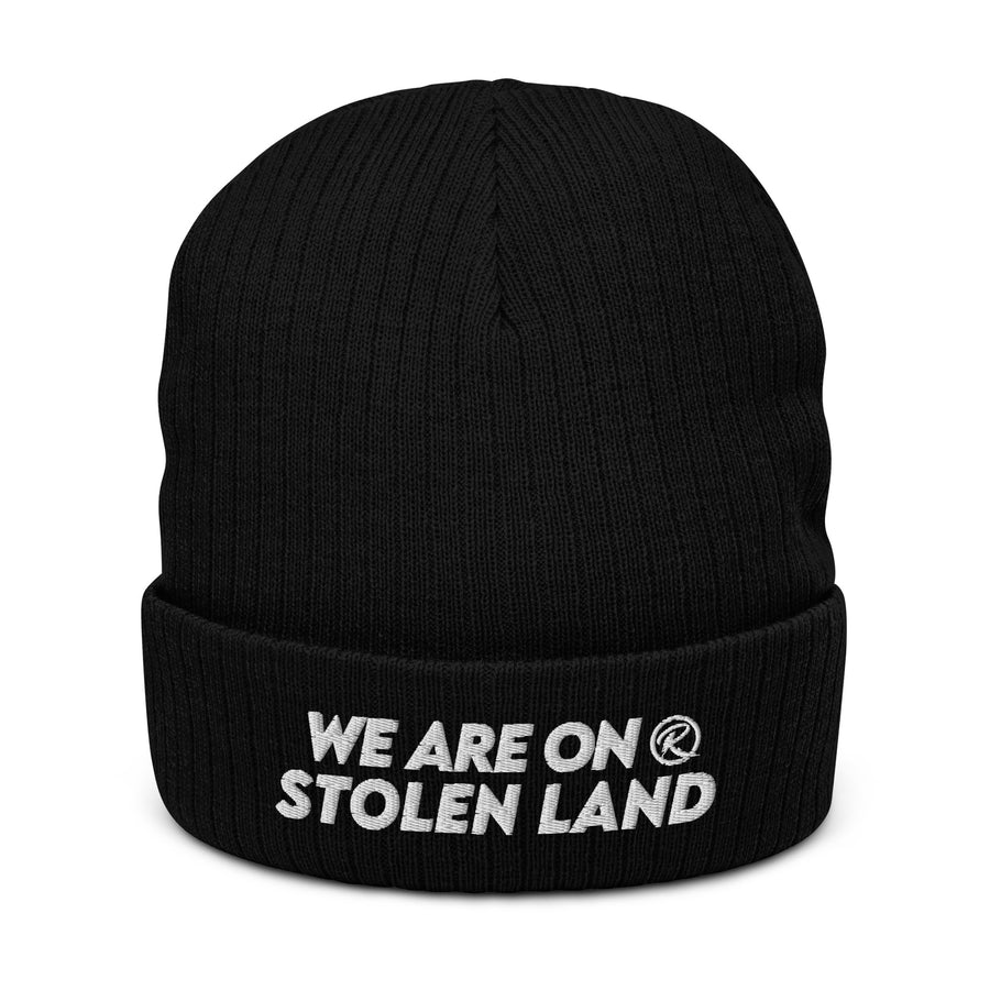 We are on stolen land | Ribbed knit beanie (50% Recycled Polyester)