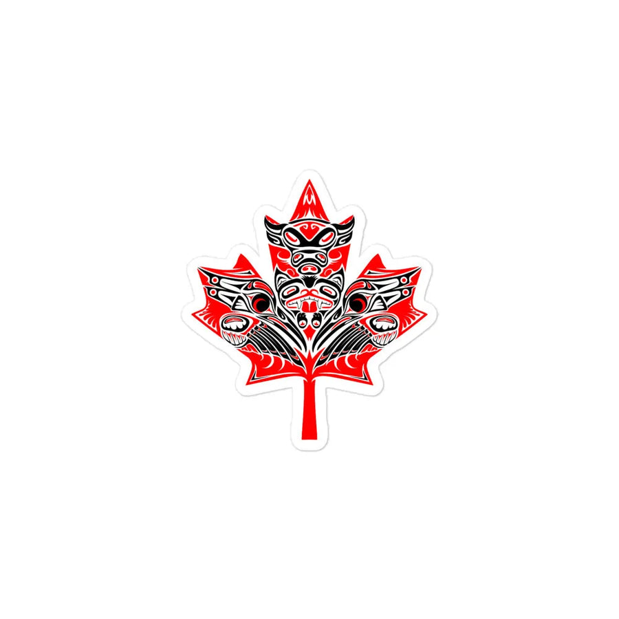 Coastal maple leaf sticker