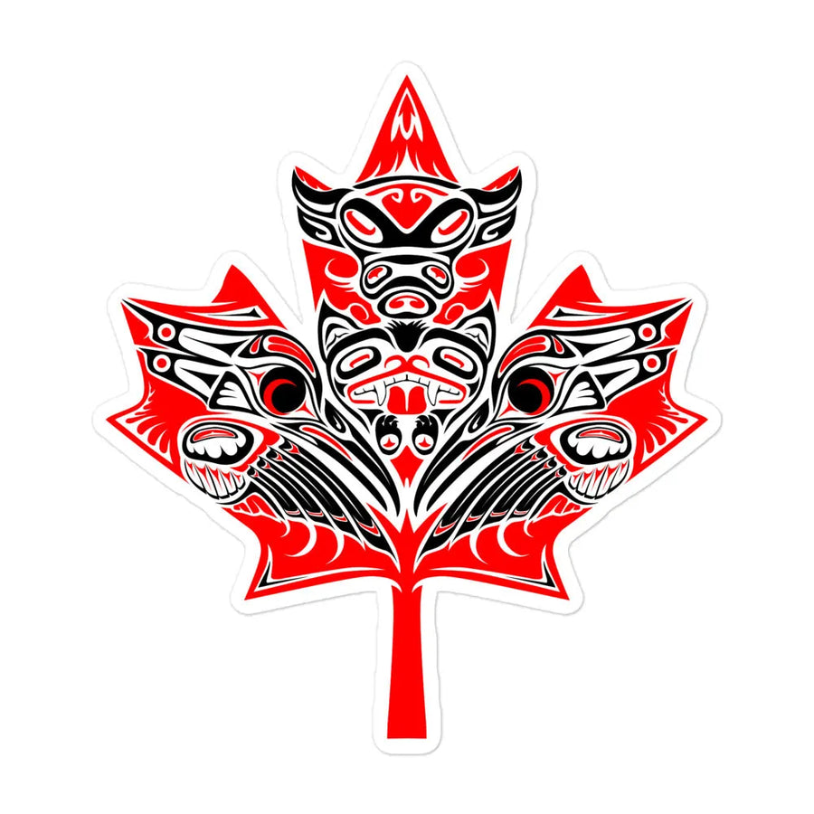 Coastal maple leaf sticker