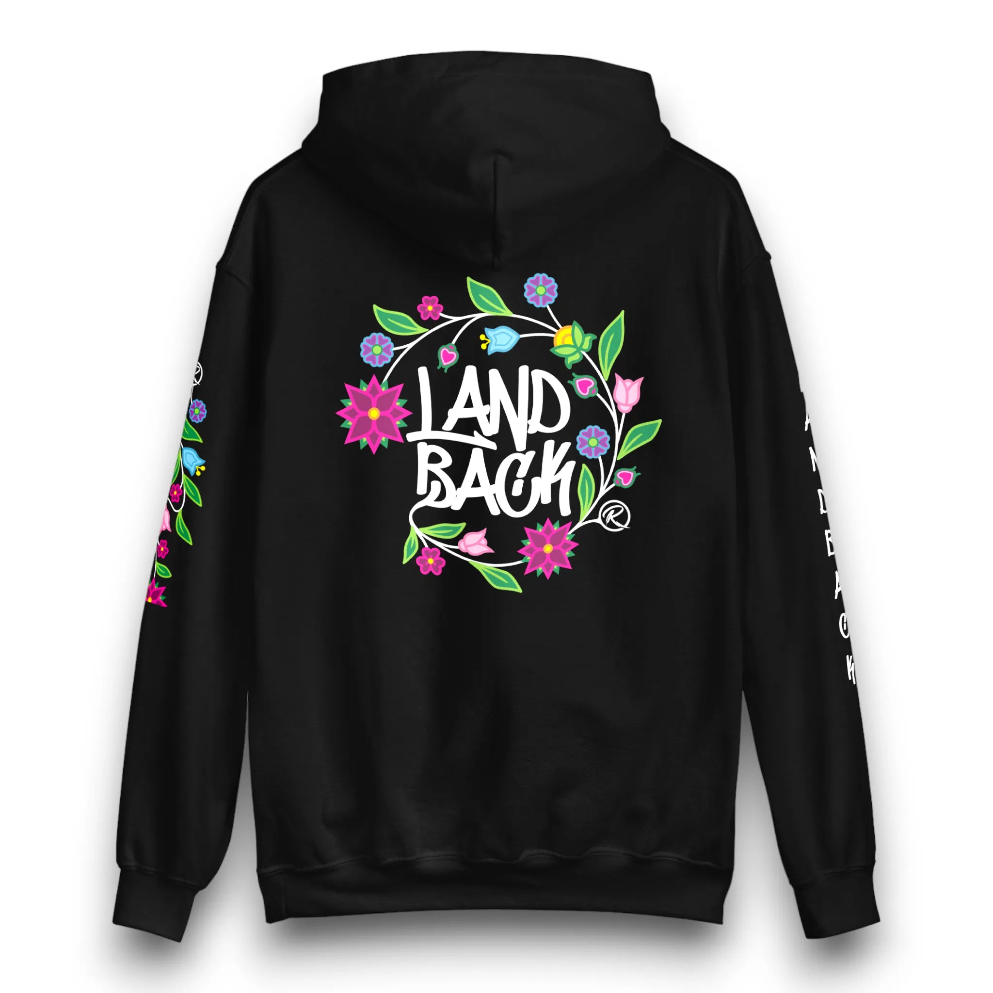 #LandBack Premium Ojibwe Floral Hoodie