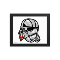 Thumbnail for Indigenized Trooper Helmet Framed Print (8x10)