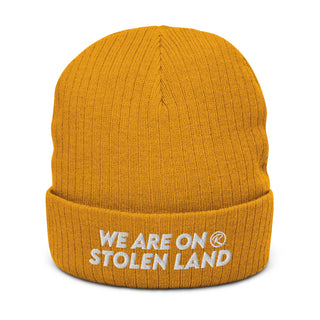 We are on stolen land | Ribbed knit beanie (50% Recycled Polyester)