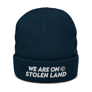 We are on stolen land | Ribbed knit beanie (50% Recycled Polyester)