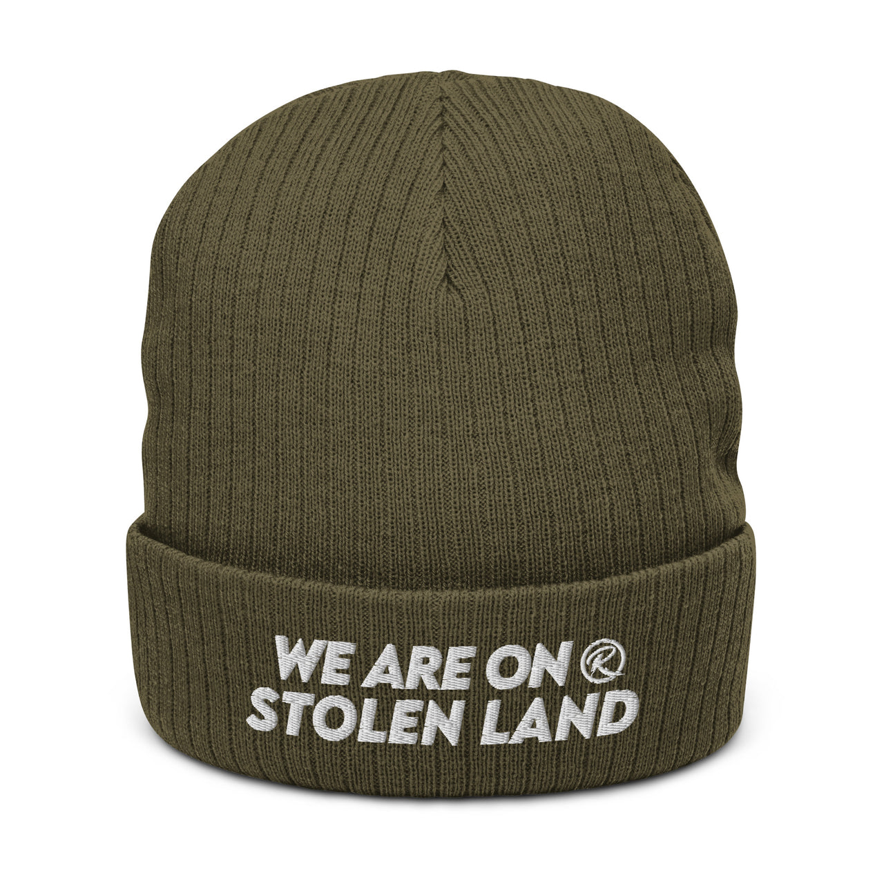 We are on stolen land | Ribbed knit beanie (50% Recycled Polyester)