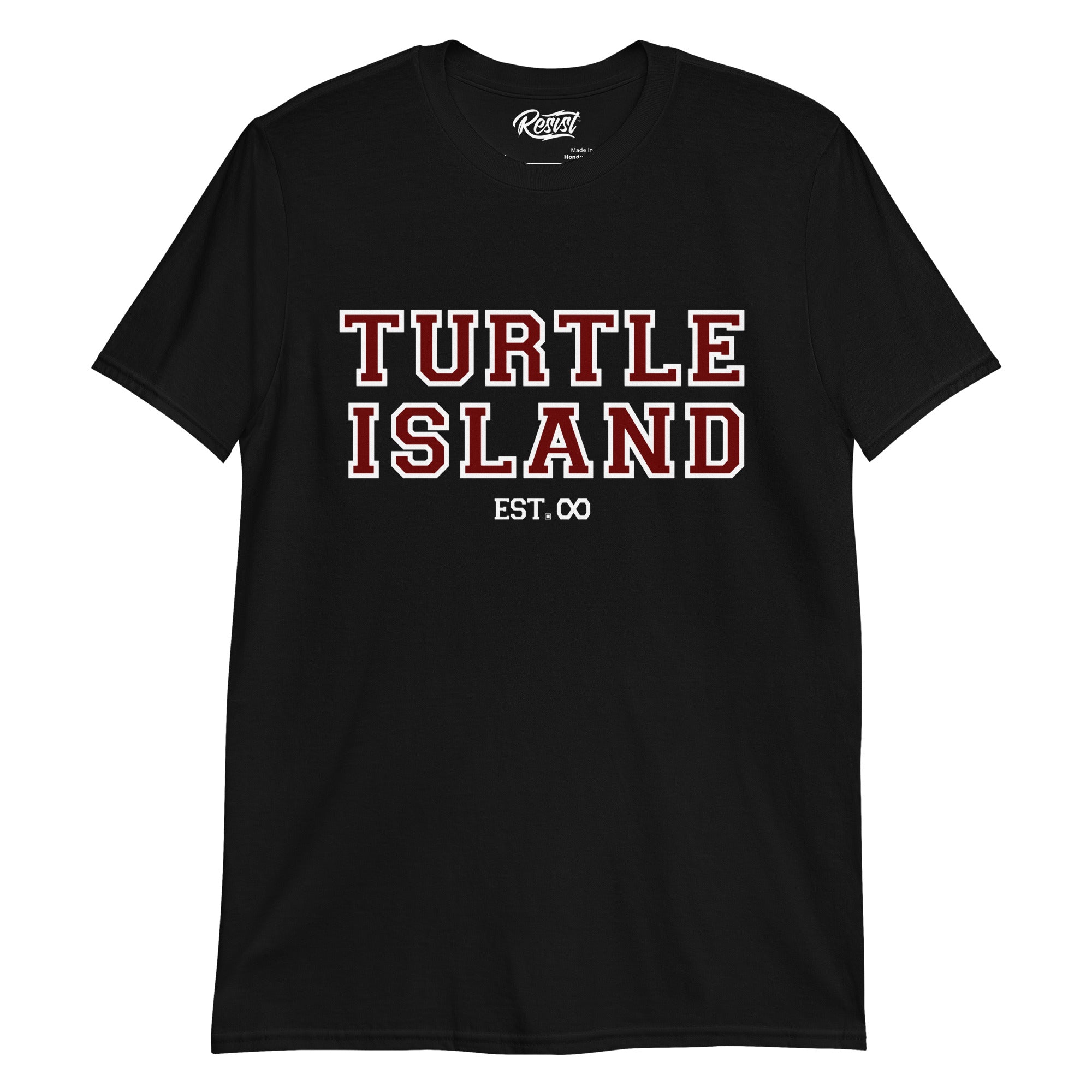 TURLTE ISLAND Varsity Print T-shirt