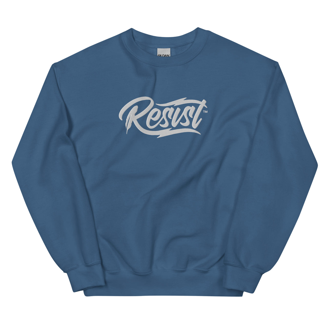 Embroidered Resist Logo Simple Sweatshirt