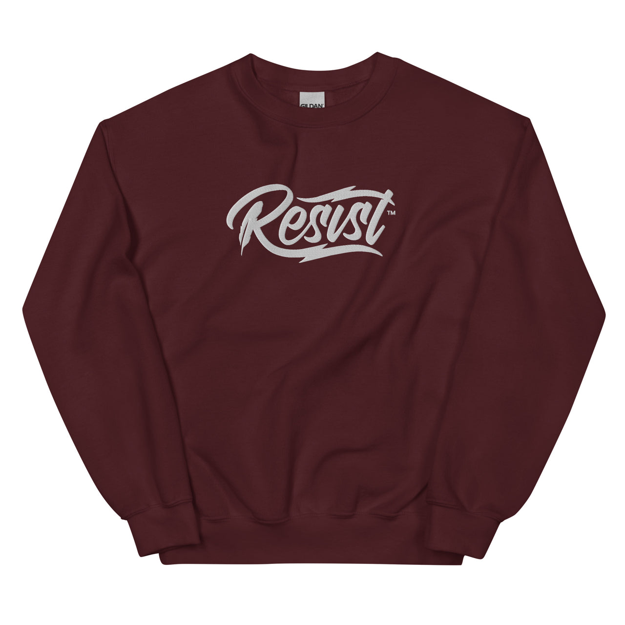 Embroidered Resist Logo Simple Sweatshirt