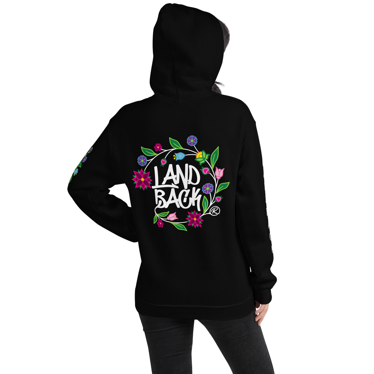 #LandBack Premium Ojibwe Floral Hoodie