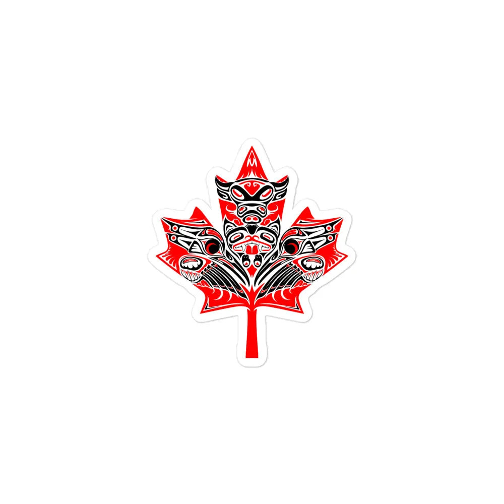 Coastal maple leaf sticker