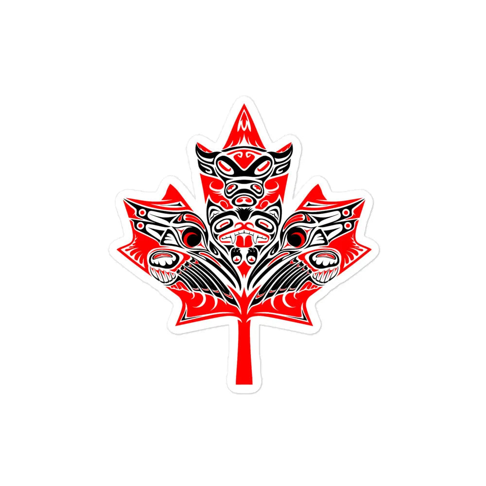 Coastal maple leaf sticker