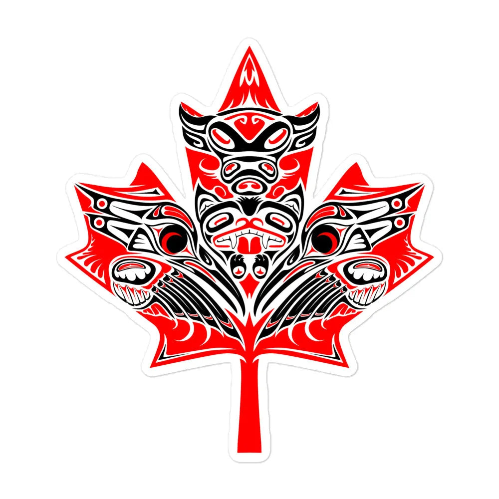 Coastal maple leaf sticker