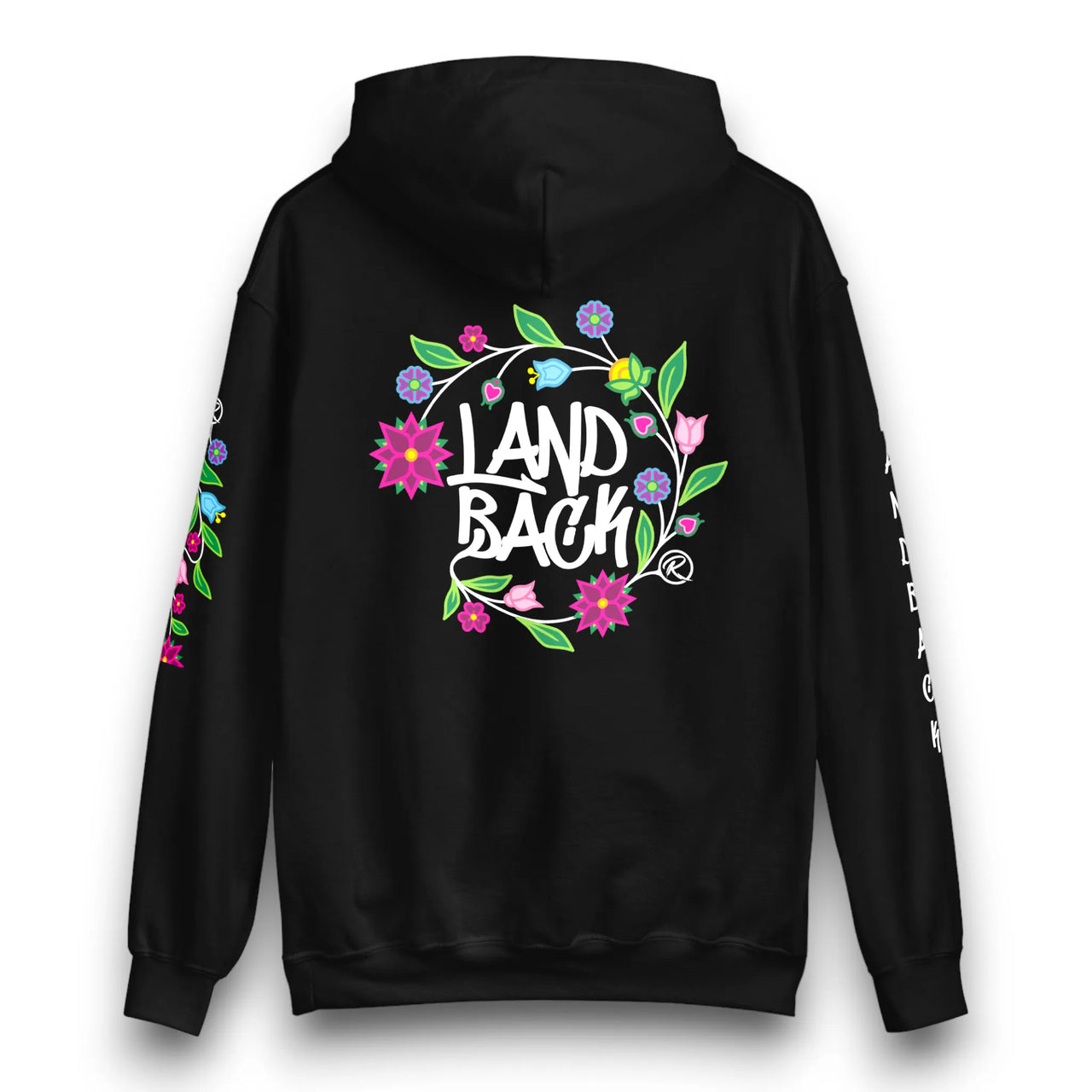 #LandBack Premium Ojibwe Floral Hoodie