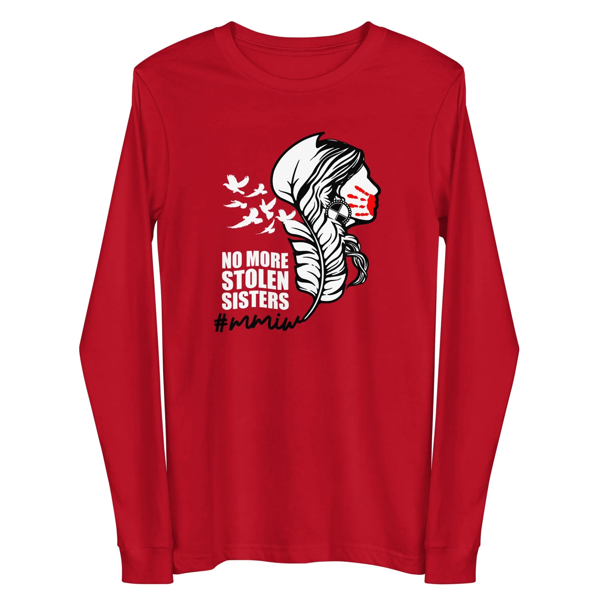 MMIW No More Stolen Sisters Feather Long Sleeve