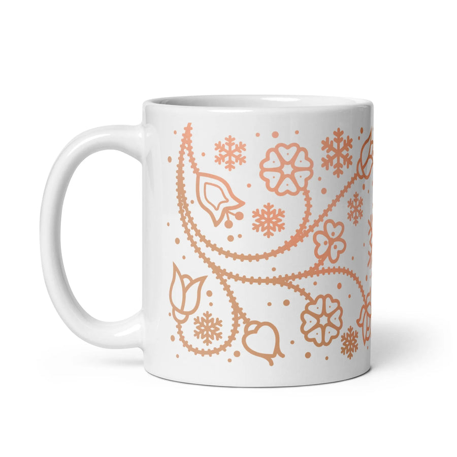 Ojibwe Rosegold Floral Mug (11oz)