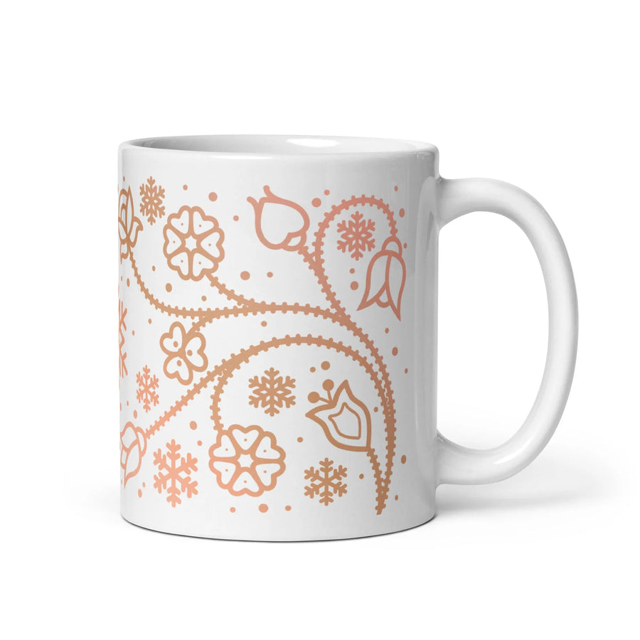 Ojibwe Rosegold Floral Mug (11oz)